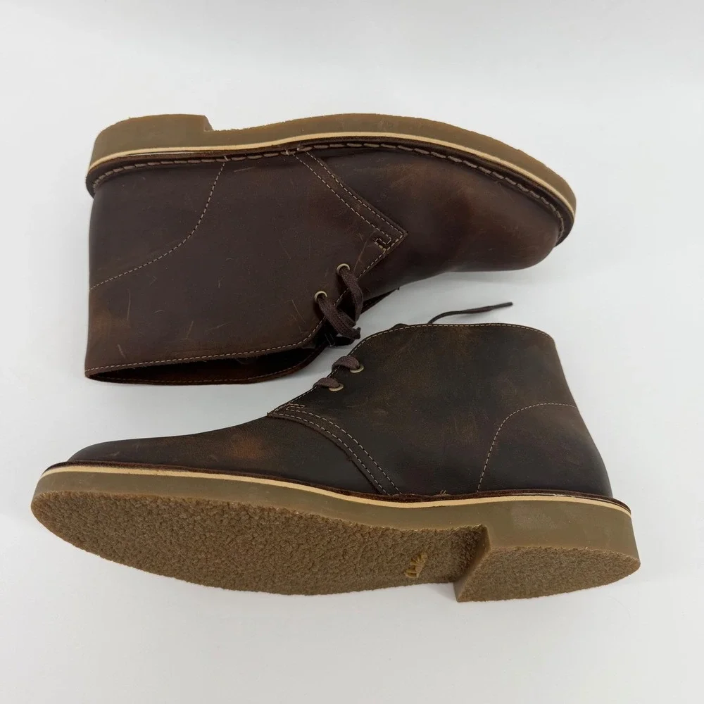 Clarks Chukka‎ Boots Mens 7.5 Brown Shepton Beeswax Leather Desert Ankle Boots